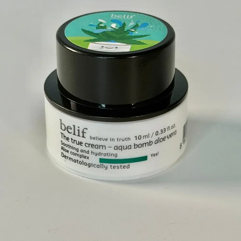 Belif The True Cream Aqua Bomb Aloe Vera Moisturizer Travel .33 fl oz 10ml New